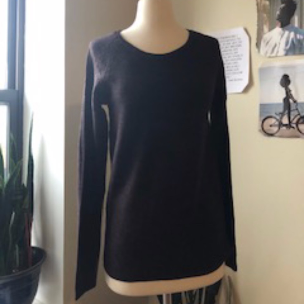 BROWN AND BLACK CREW NECK LIGHT WEIGHT SWEATER